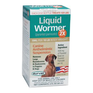 Wormer Dog Liq 2x Durvet 2oz