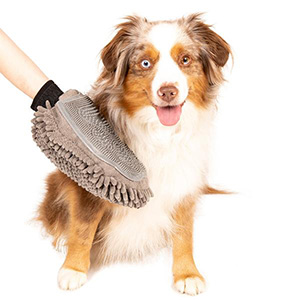 Dirty Dog Groom Mitt Grey