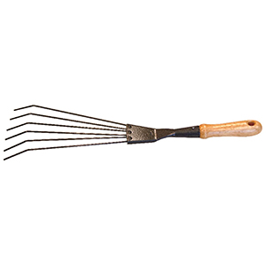 Steel Shrub Rake Wood Handle