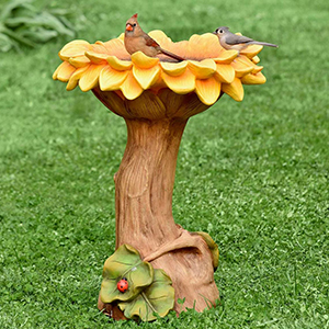 Bird Bath Sunflower W/leaf