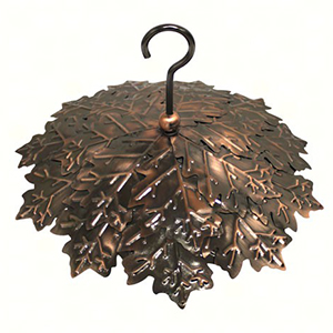 Bird Baffle 10in Copper Leaves