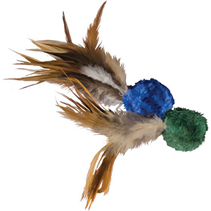 Toy Cat Crinkle Ball W/feather