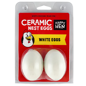 Happy Hen Ceramic Egg White